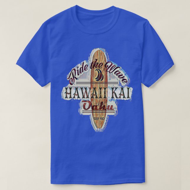 Camiseta Surfing Surfboard Distressed Longboard Hawaii Kai  (Diseño del anverso)