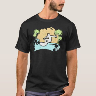 Camiseta Surfing Surfer Sunset Palm Tree