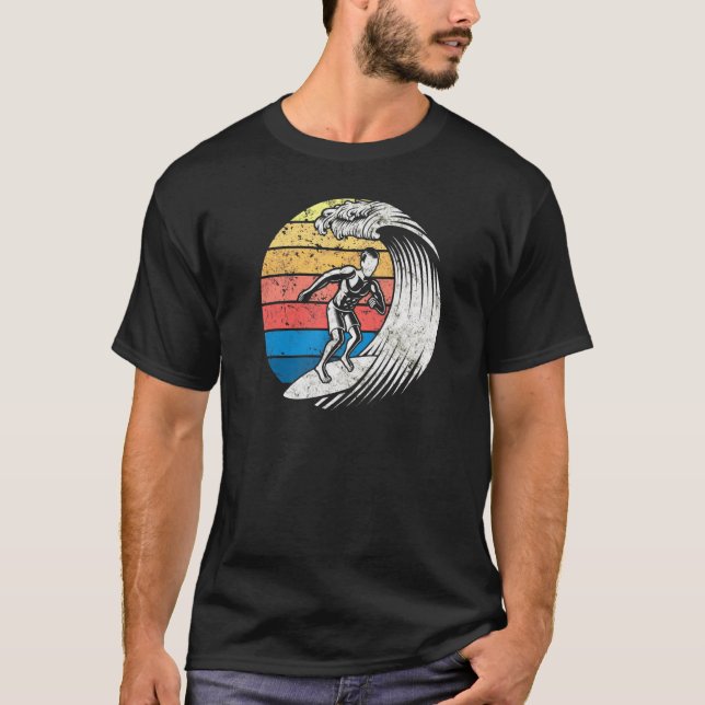 Camiseta Surfing Surfer Sunset Surfboard Wave (Anverso)