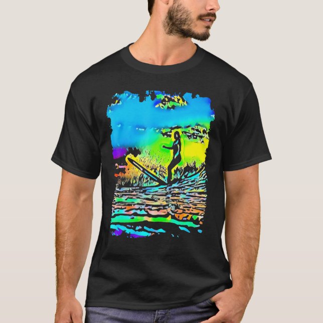 Camiseta Surfing Surfer Surfer Pop Art (Anverso)