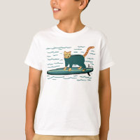 Surfing Tabby Cat Cute