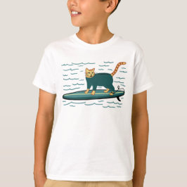 Camiseta Surfing Tabby Cat Cute
