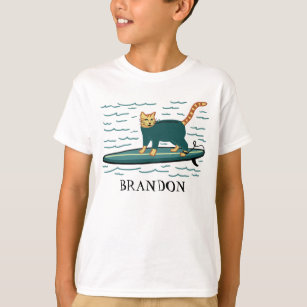 Camiseta Surfing Tabby Cat Cute PERSONALIZAR IT