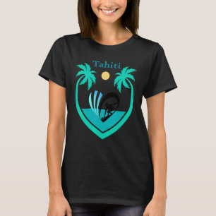 Camiseta Surfing Tahiti Pacífico Polinesia Sea Palm Tree Su