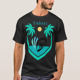 Camiseta Surfing Tahiti Pacífico Polinesia Sea Palm Tree Su