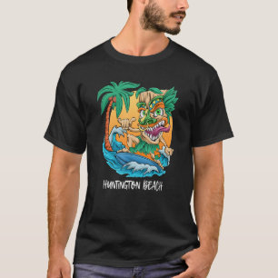 Camiseta Surfing Tiki Man Huntington Beach California Vacat
