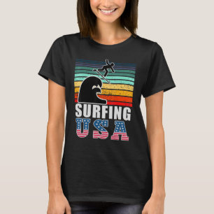 Camiseta Surfing USA Sports Team Patriotic American Sport S