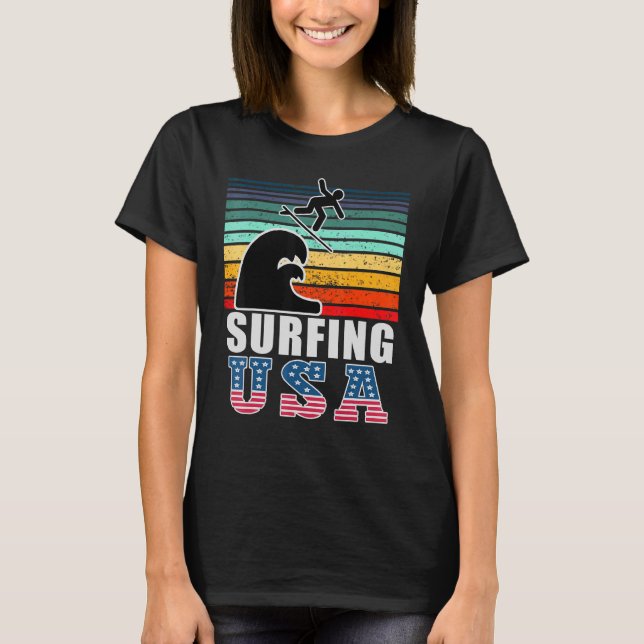 Camiseta Surfing USA Sports Team Patriotic American Sport S (Anverso)