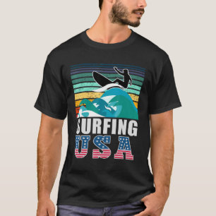 Camiseta Surfing USA Sports Team Patriotic American Sport S