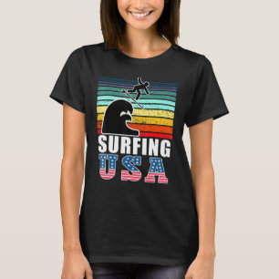 Camiseta Surfing USA Sports Team Patriotic American Sport S