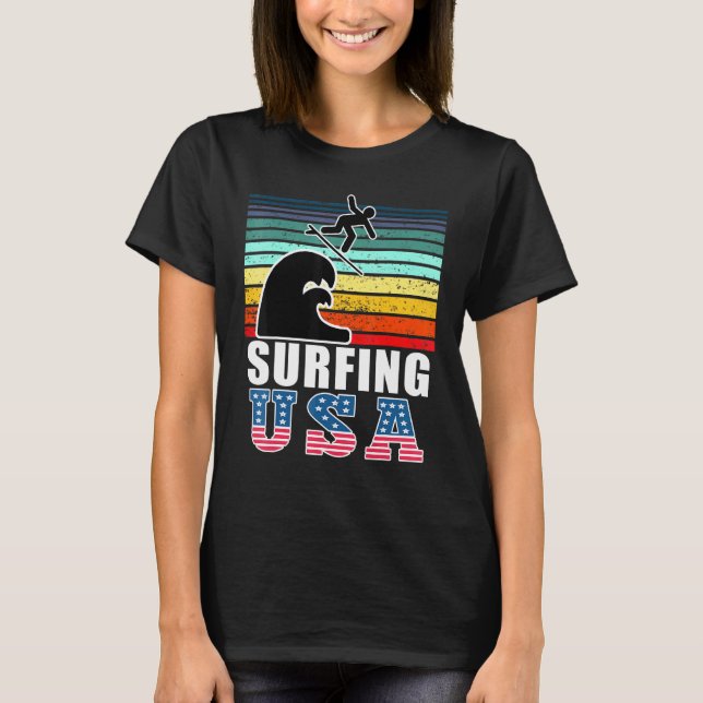 Camiseta Surfing USA Sports Team Patriotic American Sport S (Anverso)