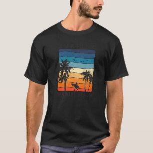 Camiseta Surfing Waikiki Beach Hawaiian Sunset Palm Tree Su
