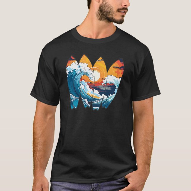 Camiseta Surfing Waves Surfboards (Anverso)