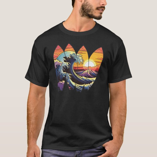 Camiseta Surfing Waves Surfboards (Anverso)