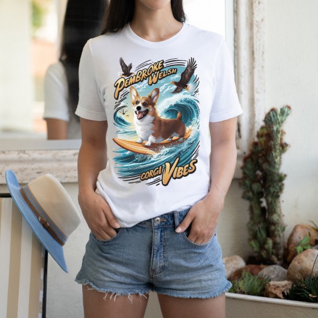 Camiseta Surfing Welsh Corgi Captando Big Wave (Subido por el creador)