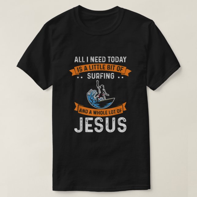 Camiseta Surfing y Jesus Christian Sport Surfboard (Diseño del anverso)