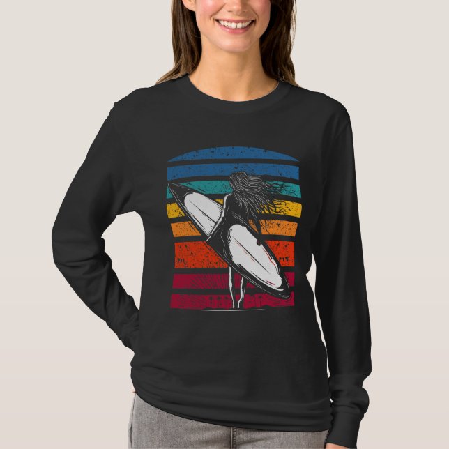 Camiseta Surfista Chica Grapic Beach Surfboard (Anverso)