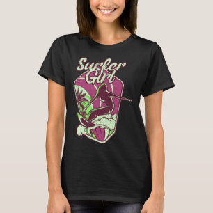 Camiseta Surfista chica persiguiendo olas