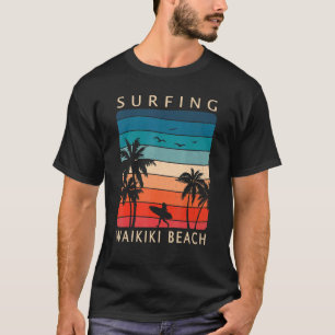 Camiseta Surfista Chica Surfing Waikiki Beach Hawaiian Suns