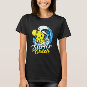 Camiseta Surfista Chick Chicken Hen Wave Surfer Beach Surfi