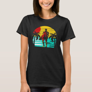 Camiseta Surfista Con Surfboard En La Playa Sunset Surfing