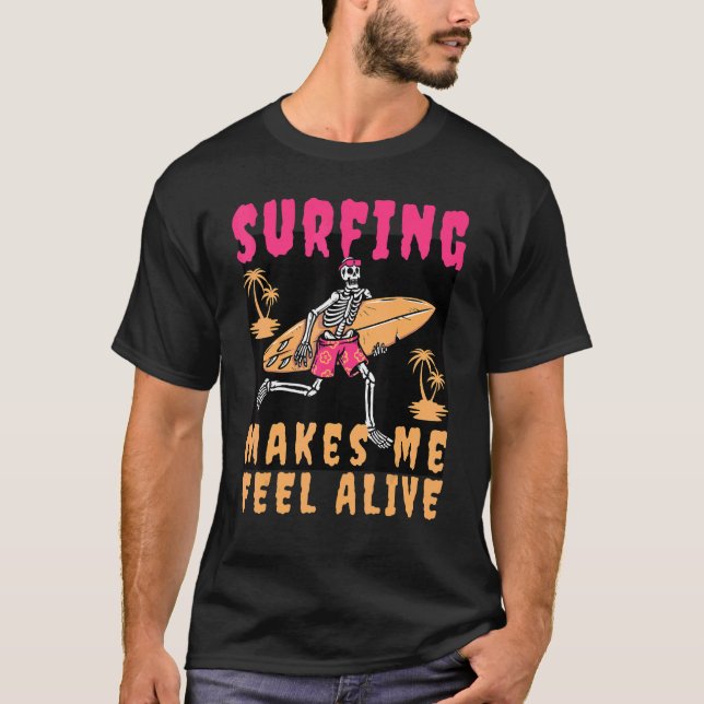 Camiseta Surfista con tabla de surf (Anverso)