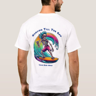 Camiseta Surfista De Esqueleto En Ola
