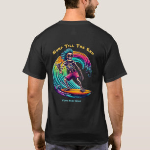 Camiseta Surfista De Esqueleto En Ola