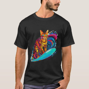 Camiseta Surfista de gato bengalí