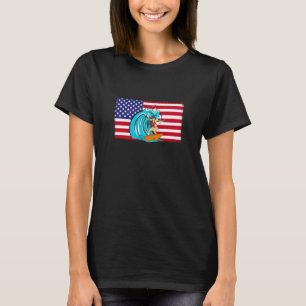 Camiseta Surfista De La Bandera De Los Ee.Uu. Surfing Surfi