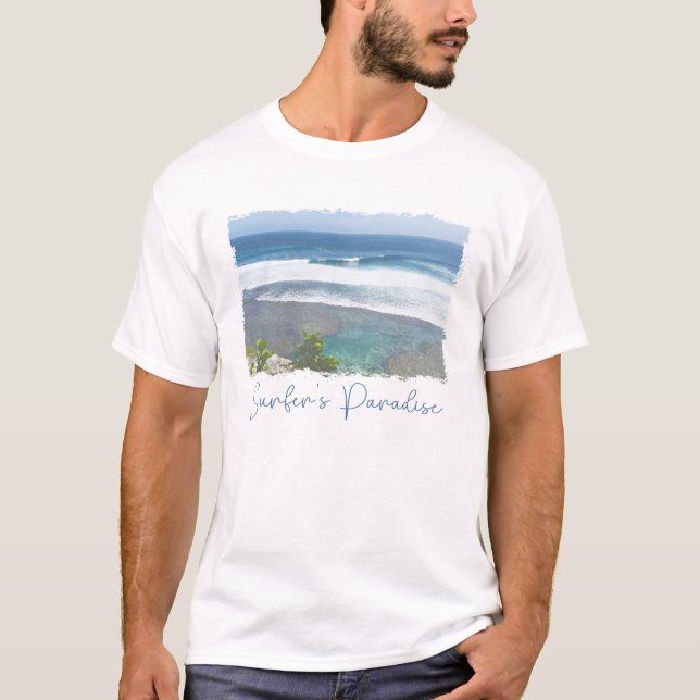 Camiseta Surfista de la marea tropical del océano (Anverso)
