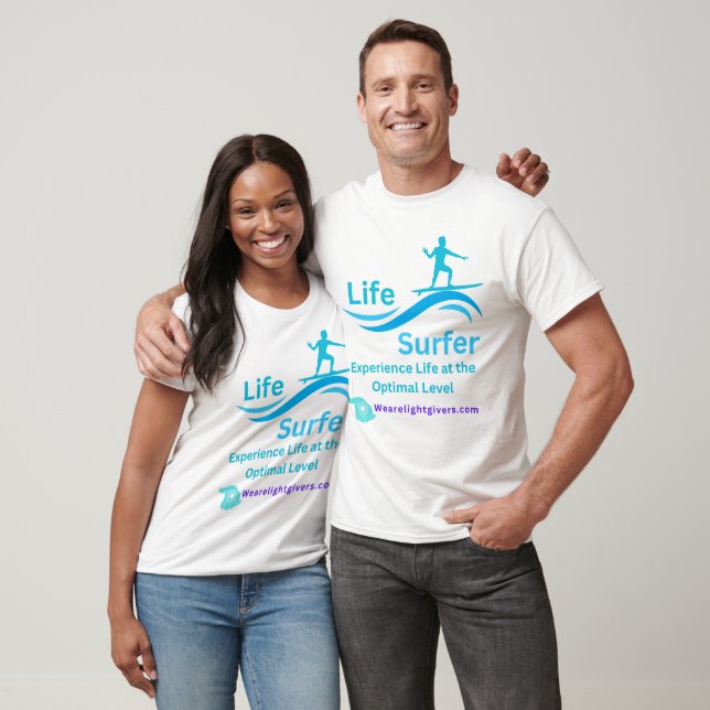 Camiseta Surfista de la ola de vida Wearelightgivers.com (Unisexo)