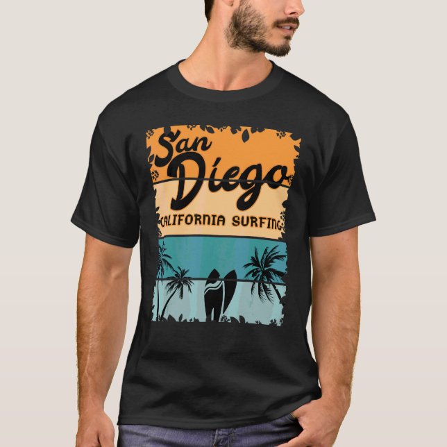 Camiseta Surfista de San Diego en California (Anverso)