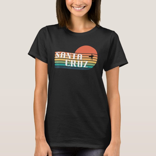 Camiseta Surfista de Santa Cruz, California, del atardecer  (Anverso)