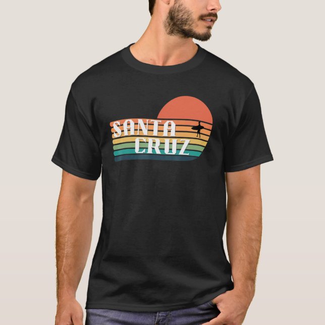 Camiseta Surfista de Santa Cruz, California, del atardecer  (Anverso)