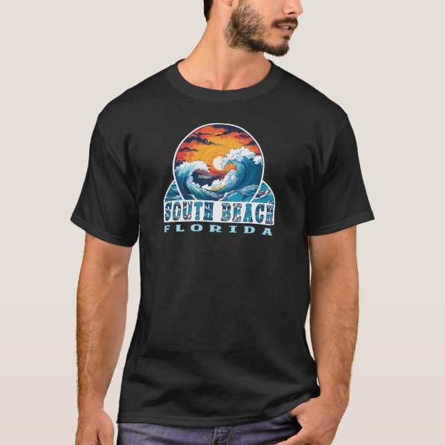 Camiseta surfista de South Beach Florida (Anverso)