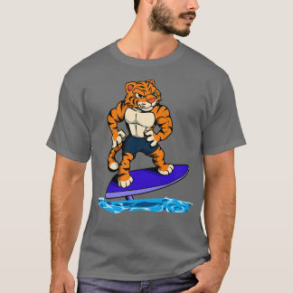 Camiseta Surfista de tigres en tabla de surf de hidroala