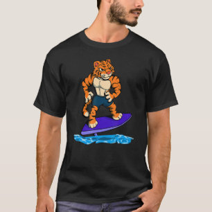 Camiseta Surfista de tigres en tabla de surf de hidroala