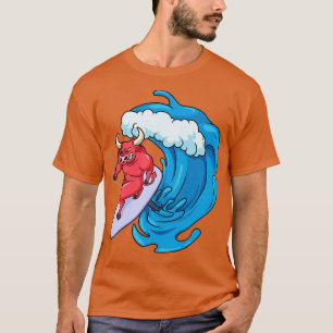 Camiseta Surfista de toro en tabla de surf de hidroala