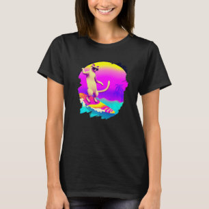 Camiseta Surfista del Cat Surfing Riendo Wave Ocean Artisti