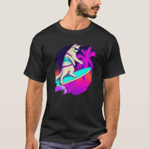 Camiseta Surfista del Cat Surfing Riendo Wave Ocean Artisti