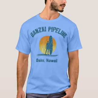 Camiseta Surfista del Gasoducto Retro Banzai Oahu Hawaii