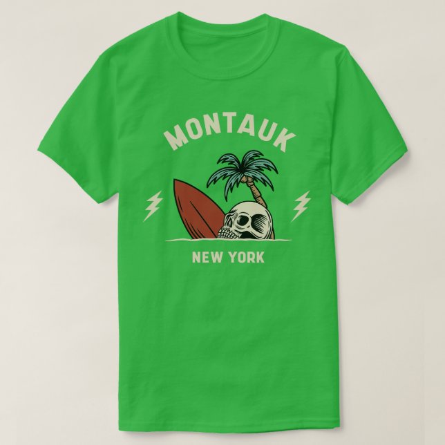 Camiseta Surfista del Montauk New York Retro (Diseño del anverso)