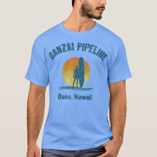 Camiseta Surfista del oleoducto Retro Banzai Oahu Hawaii 