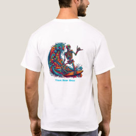 Camiseta Surfista del Skeleton colorido