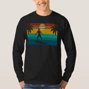 Camiseta Surfista divertida Surfing Tropical Retro Sunset V