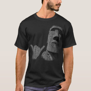 Camiseta Surfista divertido de la estatua Moai de Rapa NUI