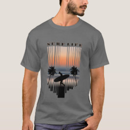 Camiseta Surfista En La Playa Al Atardecer | Surf Life T-