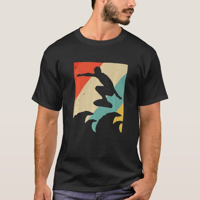 Camiseta Surfista En Olas Vintage Surfing (Anverso)