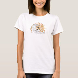 Camiseta Surfista en una ola con un sol en el fondo